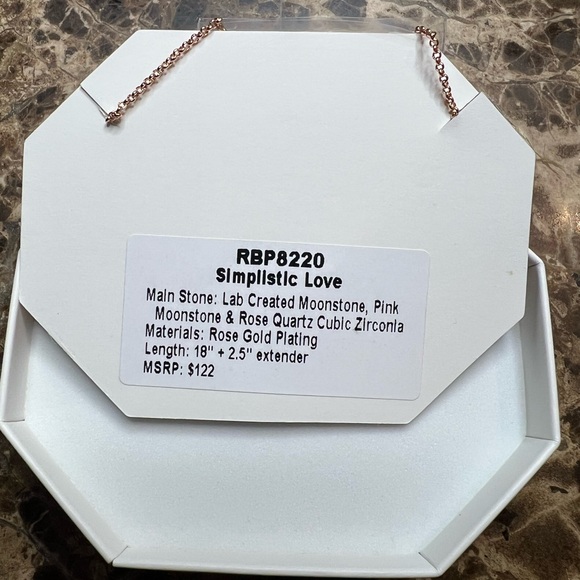 New BP pink quartz & moonstone necklace - Picture 2 of 2